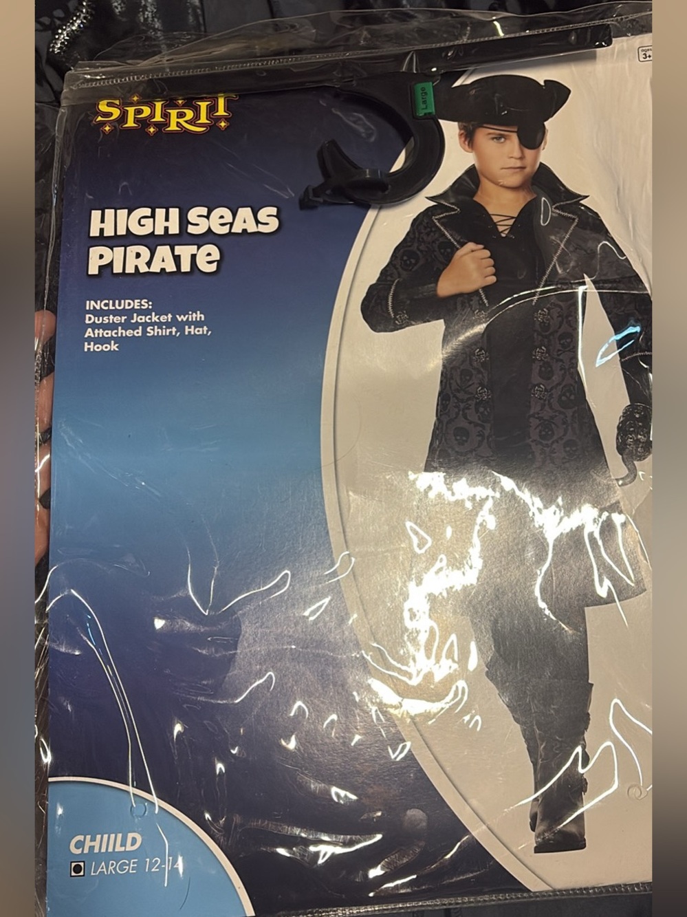 Spirit Boys Black Pirate Duster Jacket with Attached Shirt